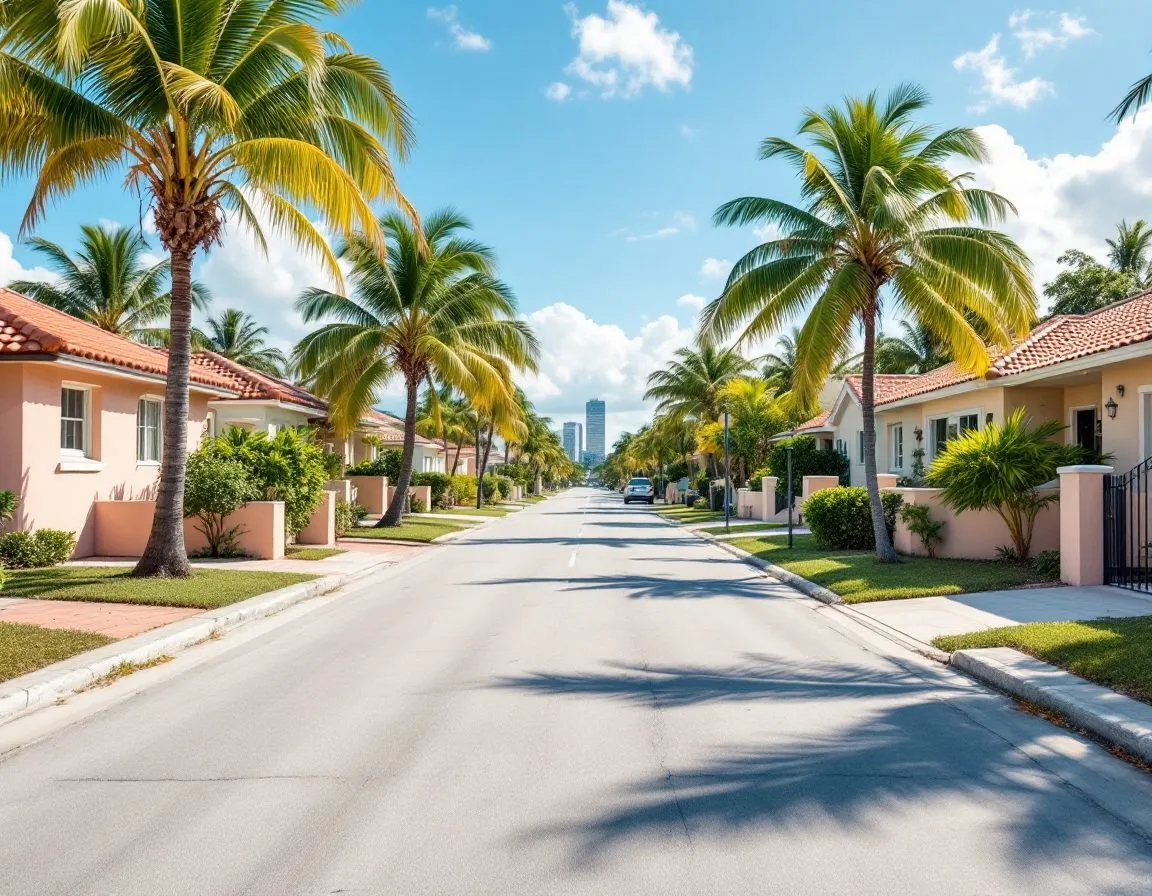 A quiet Jupiter street with newer homes and landscaped front yards